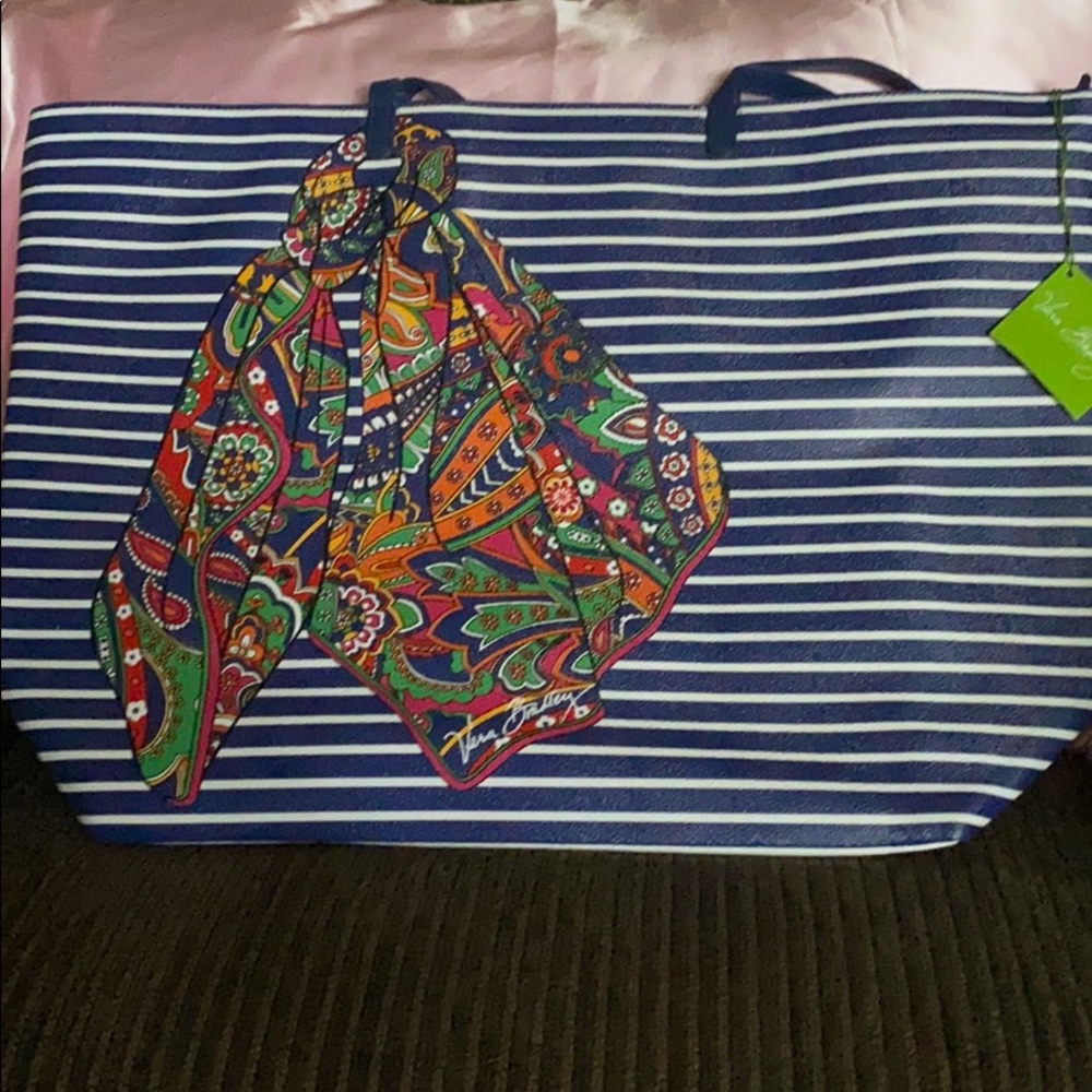 Navy Striped Vera Bradley Tote